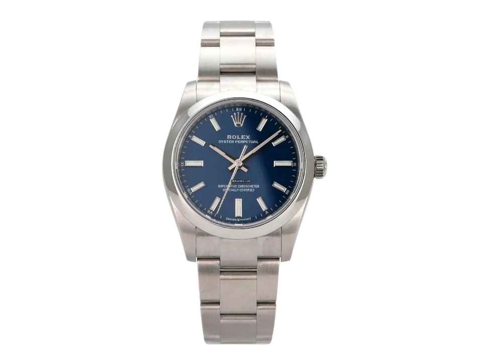  Rolex Oyster Perpetual 34 Ref. 124200 Med-Blau 