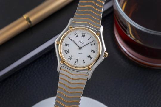  Ebel Classic Wave Stahl / Gold Quarz Damenuhr Ref. 181909 Klassiker 