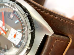 Thumbnail von Breitling Serviced (650e) Bullhead Vintage Chronograph ref 7101 Brown Dial Pupitre 7101