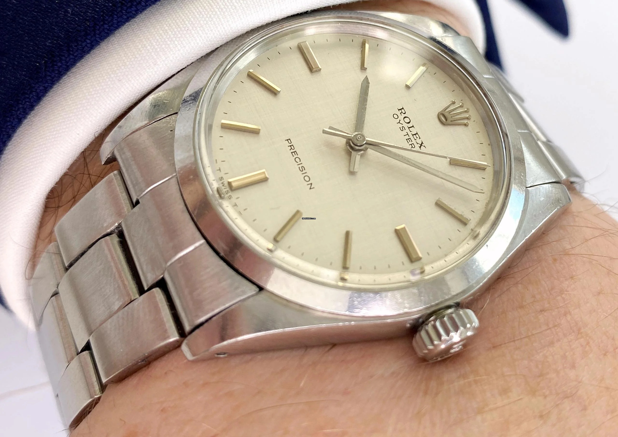 Rolex Oyster Precision Serviced (780e) Vintage Precision Beautiful Linen Dial 35mm ref 6426 6426