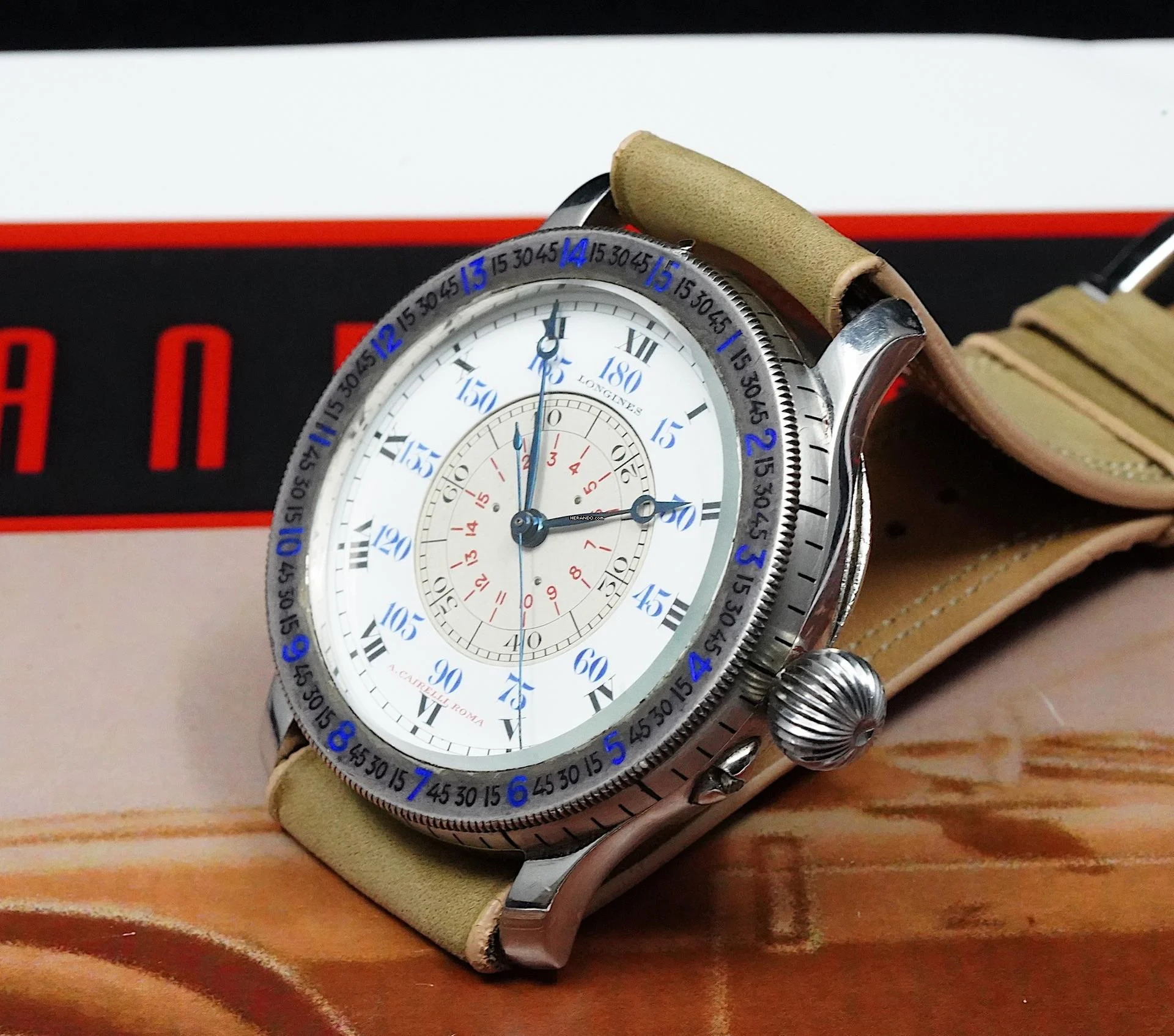 Thumbnail von Longines Lindbergh for A. Cairelli Roma Vert Rare Vintage only 3 known