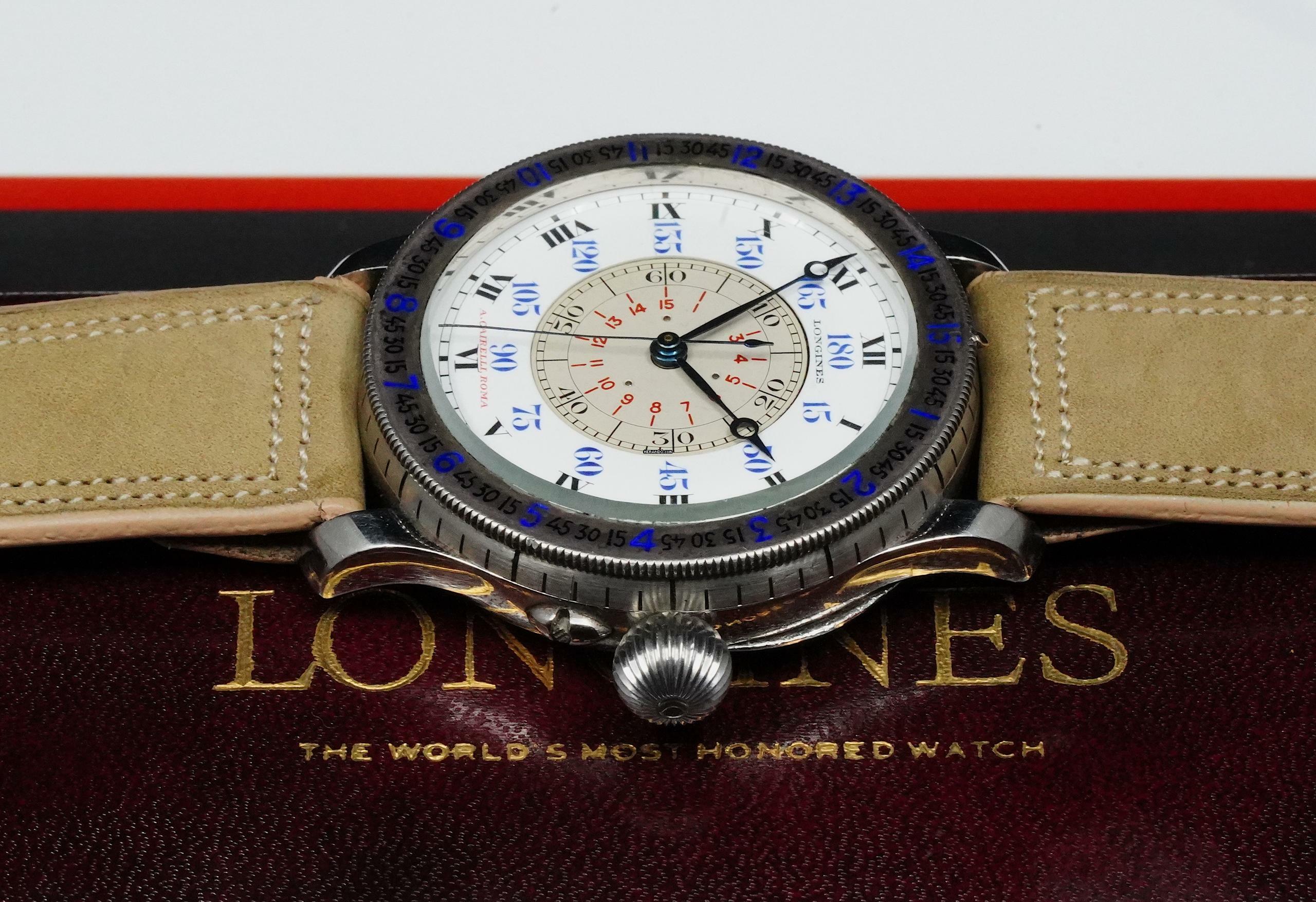 Thumbnail von Longines Lindbergh for A. Cairelli Roma Vert Rare Vintage only 3 known