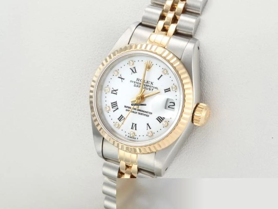 Rolex Lady-Datejust Edelstahl Gelbgold 750 Diamanten Automatik Gold Stahl Stainless Steel 18kt Yellow Gold Jubilé-band Chronometer Oyster White Dial