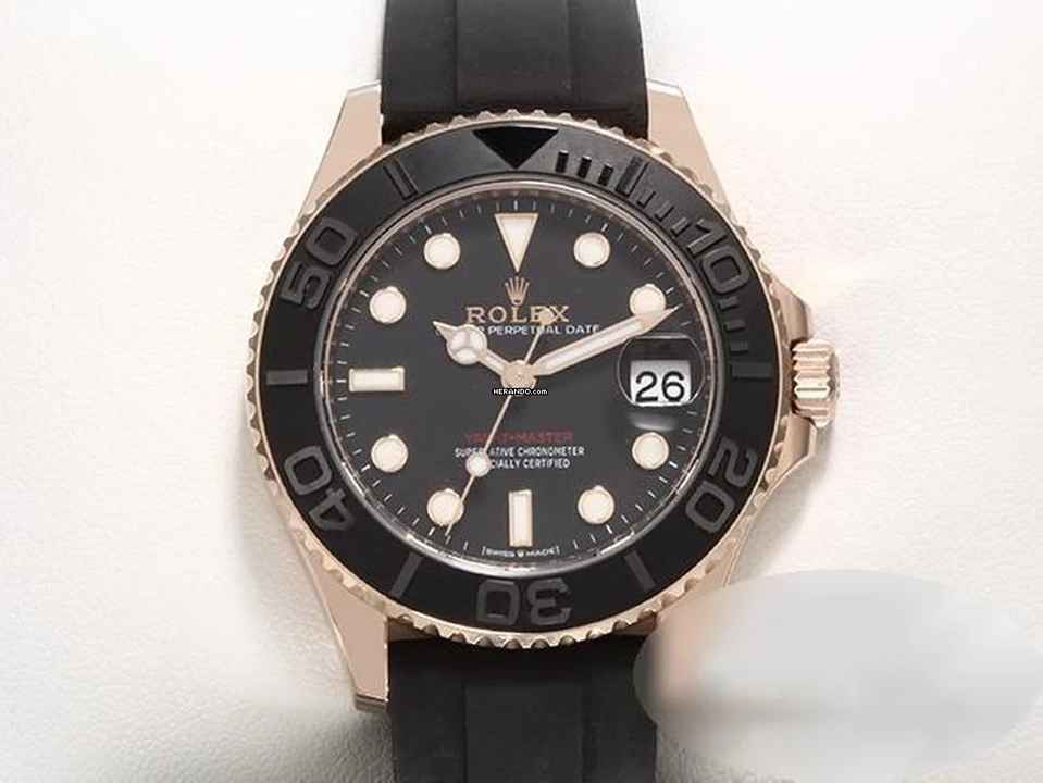  Rolex Yacht-Master 37 Medium Yachtmaster 37 Mm 268655 2025 Ungetragen Roségold 750 Automatik Gold Damen 18kt Rose Gold Black Dial 
