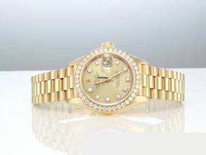 Thumbnail von Rolex Lady-Datejust Gelbgold 750 Diamanten Brillanten Automatik Gold Damen 18kt Yellow Gold President-band Chronometer Oyster