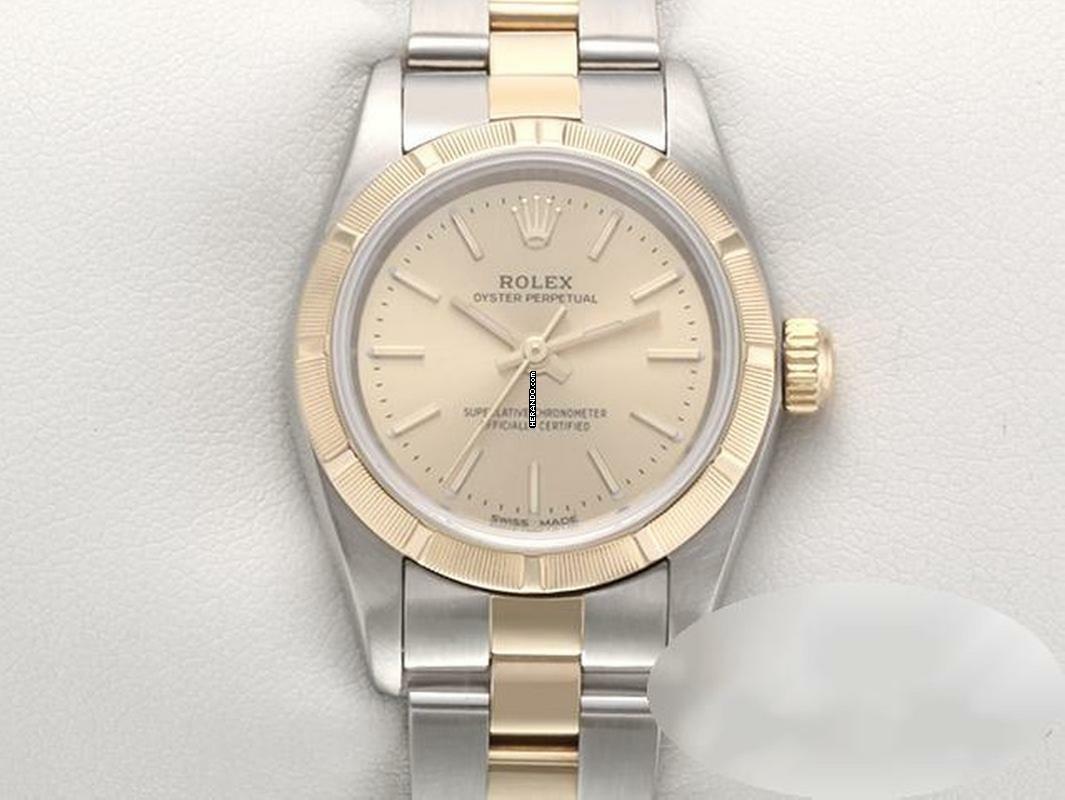 Rolex Oyster Perpetual 26 26mm 2003 Edelstahl Gelbgold 750 Automatik Stahl Stainless Steel 18kt Yellow Gold Oyster-band Chronometer