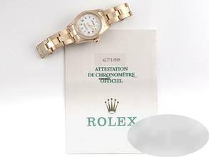 Thumbnail von Rolex Oyster Perpetual 26 Lady Oyster Perpetual 26mm Gelbgold 750 1995 Automatik 18kt Yellow Gold Damenuhr Oyster-band Chronometer White Dial