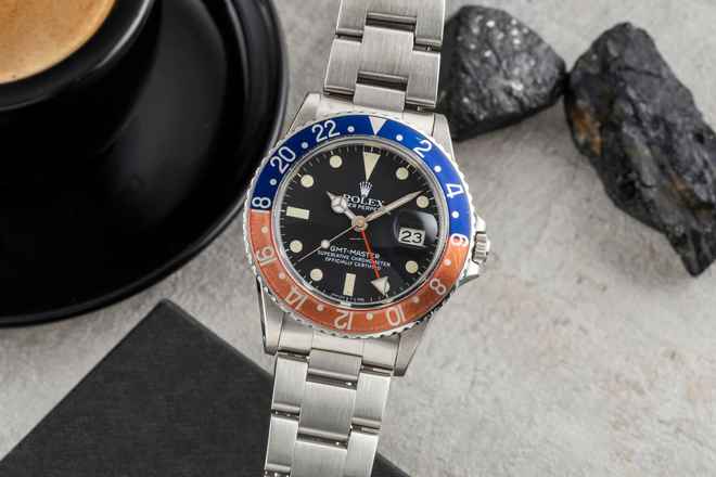  Rolex GMT-Master 'Pepsi' Edelstahl Automatik Herrenuhr Ref. 16750 Klassiker 