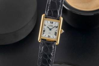 Thumbnail von Cartier Tank Silber vergoldet Quarz Damenuhr Ref. W1009654 Klassiker