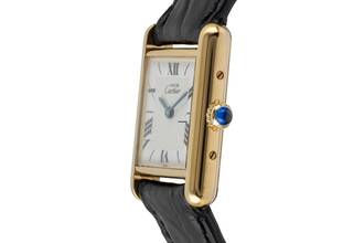 Thumbnail von Cartier Tank Silber vergoldet Quarz Damenuhr Ref. W1009654 Klassiker