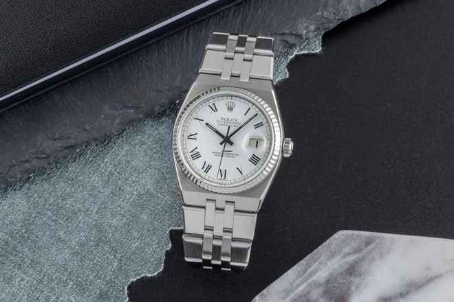  Rolex Datejust Oysterquartz Silver Dial Stahl Weissgold Herrenuhr Ref. 17014 B&P 