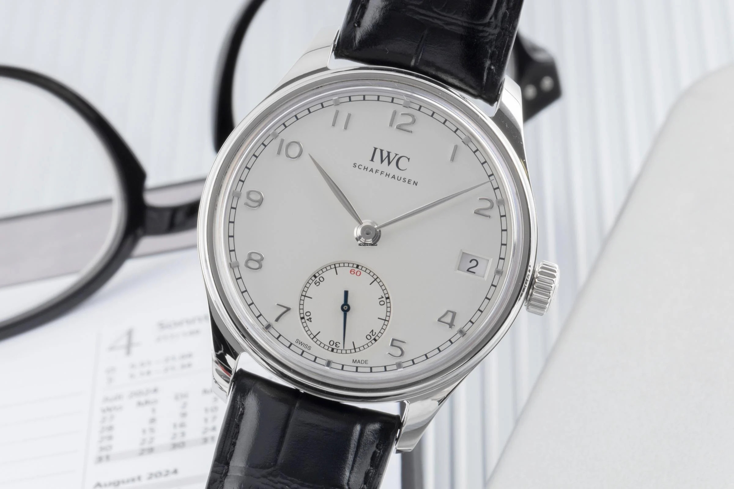 IWC Portugieser Handaufzug 8 Tage Handaufzug Stahl Herrenuhr Ref. IW510203