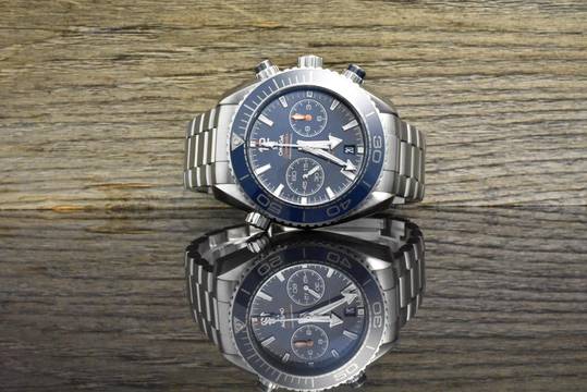  Omega Seamaster Planet Ocean Chronograph Co-Axial 45.5 Master Chronometer Blue Keramik B&P 2016 