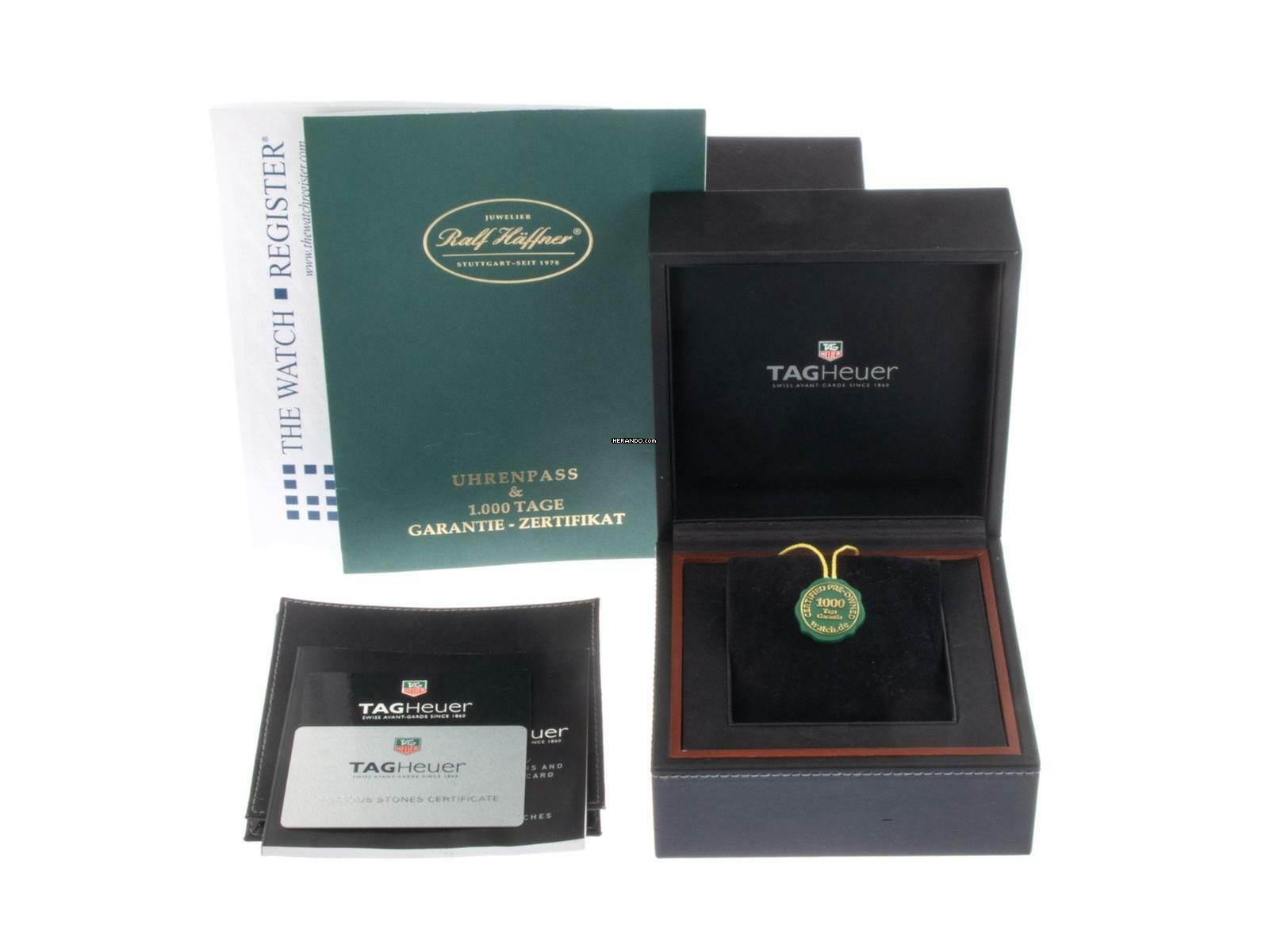  TAG Heuer Link Lady Ref.CJF1314.BA0580 2010 Full Set sehr gut Vintage Link Lady Chronograph Diamanten Perlmutt 