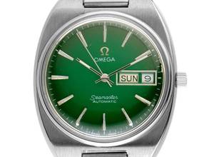 Thumbnail von Omega Seamaster Automatic Day-Date Ref.166.0213.1 1977 original Box sehr gut Vintage Seamaster Day-Date Automatic Green Dial