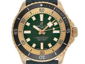 Thumbnail von Breitling Superocean Bronze Ref.N17375201L1S1 2023 Full Set wie Neu Superocean Automatic Bronze Green Dial Kautschuk Faltschließe