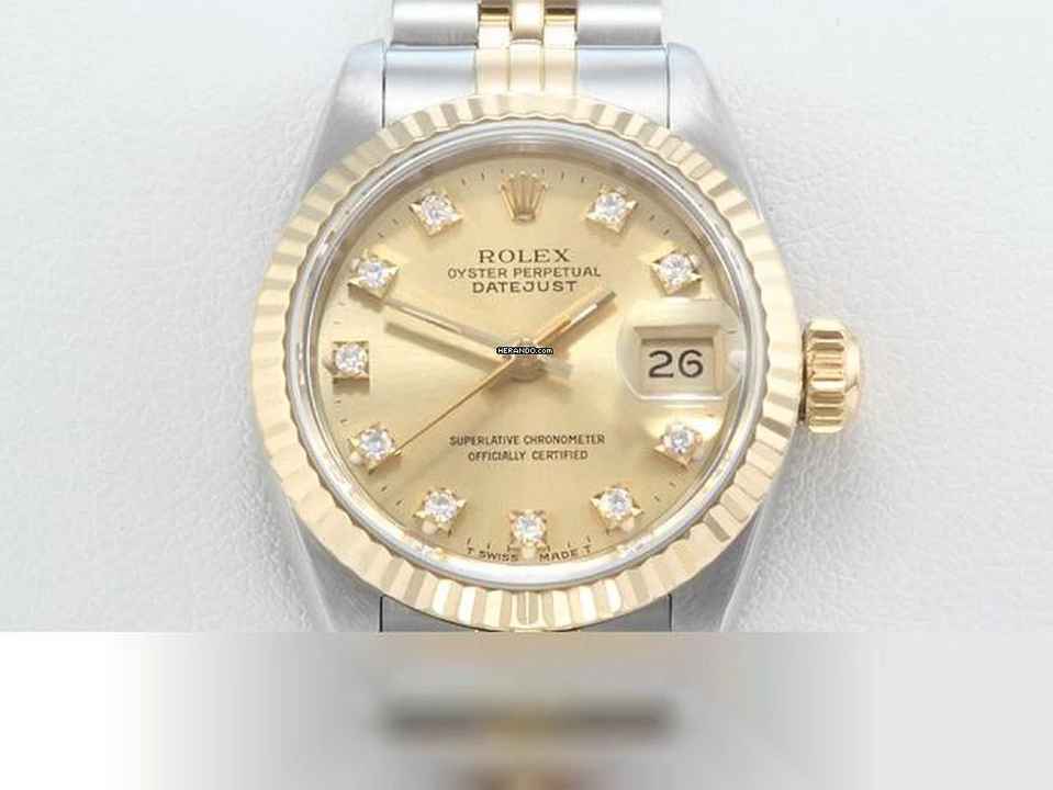  Rolex Lady-Datejust Edelstahl Gelbgold 750 Diamanten Automatik Gold Stahl Damen 