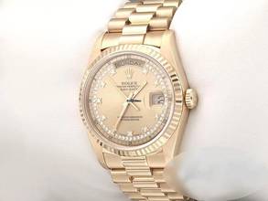 Thumbnail von Rolex Day-Date 36 36mm 18238 1993 Gelbgold 750 Diamanten Automatik 18kt Yellow Gold President-band Chronometer Oyster