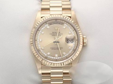  Rolex Day-Date 36 36mm 18238 1993 Gelbgold 750 Diamanten Automatik 18kt Yellow Gold President-band Chronometer Oyster 