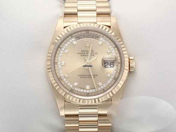  Rolex Day-Date 36 36mm 18238 1993 Gelbgold 750 Diamanten Automatik 18kt Yellow Gold President-band Chronometer Oyster 