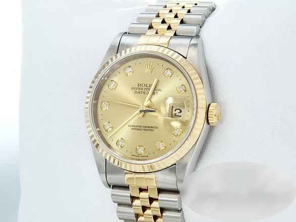  Rolex Datejust 36 Mm 16233 2005 Stahl Gelbgold 750 Diamanten Automatik Gold 