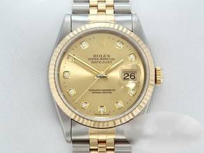 Thumbnail von Rolex Datejust 36 Mm 16233 2005 Stahl Gelbgold 750 Diamanten Automatik Gold