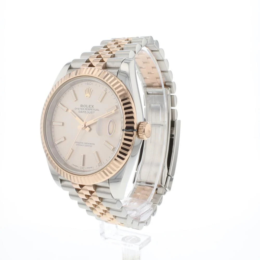 Rolex Datejust 41 Jubilee Fluted Steel Everose Sundust Dial