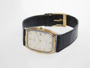 Thumbnail von Omega De Ville Herrenuhr im Full Set nahezu N.O.S v 1987 incl Erstkaufrechnung seltene Version mit 18 Karat massiv Gelbgoldlünette