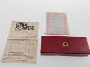 Thumbnail von Omega De Ville Herrenuhr im Full Set nahezu N.O.S v 1987 incl Erstkaufrechnung seltene Version mit 18 Karat massiv Gelbgoldlünette