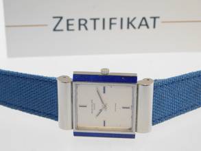 Thumbnail von Patek Philippe 18 Karat Weißgold Herrenuhr Ref 3578/1 Lapis Arte Suizo 29 x 40 mm Rarität double Signed Handaufzug Kaliber 175