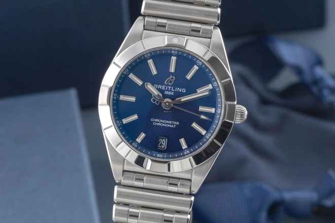  Breitling Chronomat Chronometer Lady 32mm Edelstahl Damenuhr Ref. A77310 B&P 