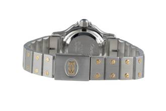 Thumbnail von Cartier Santos Lady Stahl / Gold Automatik Damenuhr Ref. 0907 Klassiker Box