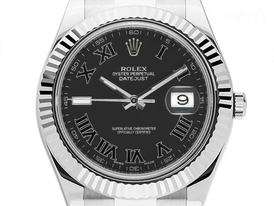  Rolex Datejust II Ref.116334 2015 LC 100 Full Set wie Neu Vintage Datejust II Stahl 18kt Weißgold 