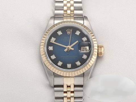  Rolex Lady-Datejust Edelstahl Gelbgold 750 Diamanten Automatik Gold Stahl Damen Stainless Steel 18kt Yellow Gold Jubilé-band Chronometer Oyster 