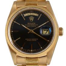 Thumbnail von Rolex Day-Date 36 18078 President Bark Finish black dial yellow gold 18KT Full Set