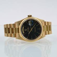 Thumbnail von Rolex Day-Date 36 18078 President Bark Finish black dial yellow gold 18KT Full Set
