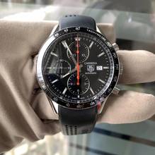 Thumbnail von TAG Heuer Carrera Calibre 16 chronograph CV2014 black dial Rubber strap