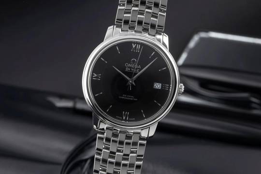  Omega De Ville Prestige Automatik Stahl Herrenuhr Ref. 424.10.37.20.01.001 B&P 