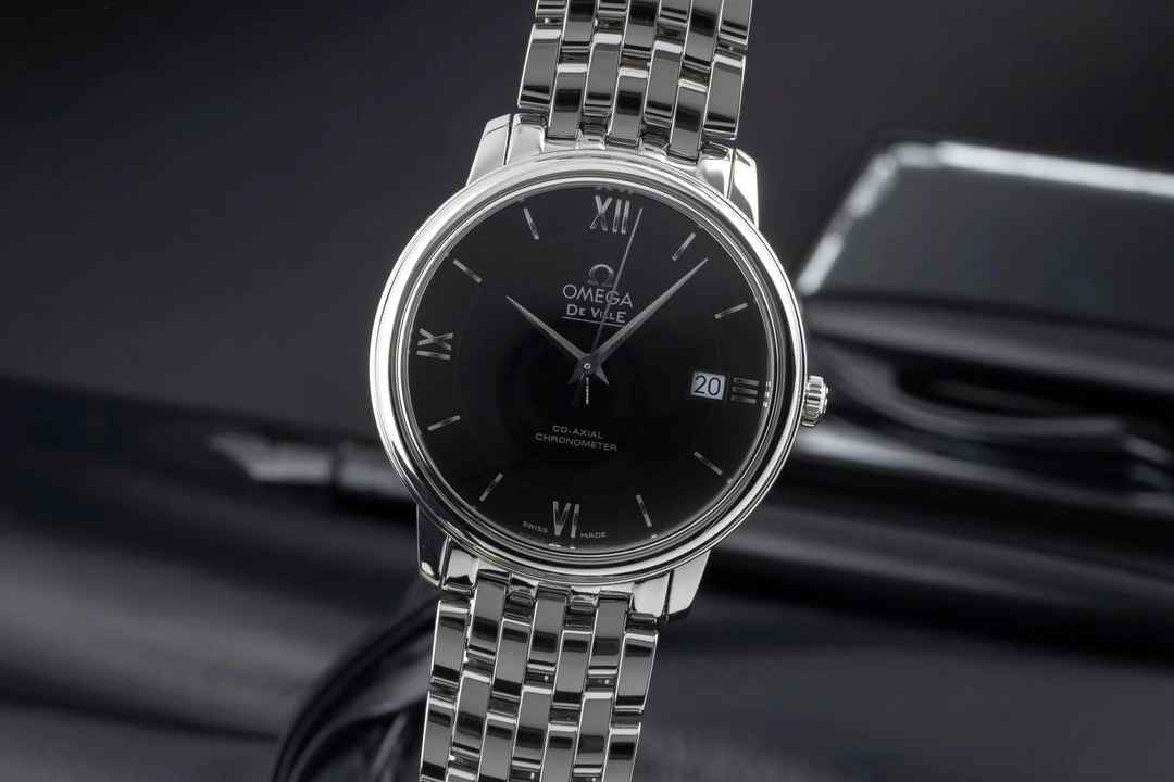  Omega De Ville Prestige Automatik Stahl Herrenuhr Ref. 424.10.37.20.01.001 B&P 