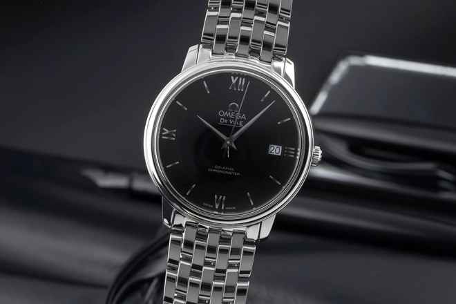  Omega De Ville Prestige Automatik Stahl Herrenuhr Ref. 424.10.37.20.01.001 B&P 