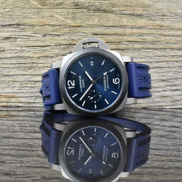  Panerai Luminor GMT Automatic Navy Blue - Carbon & Titanium - Neuwertig & Automatik B&P 