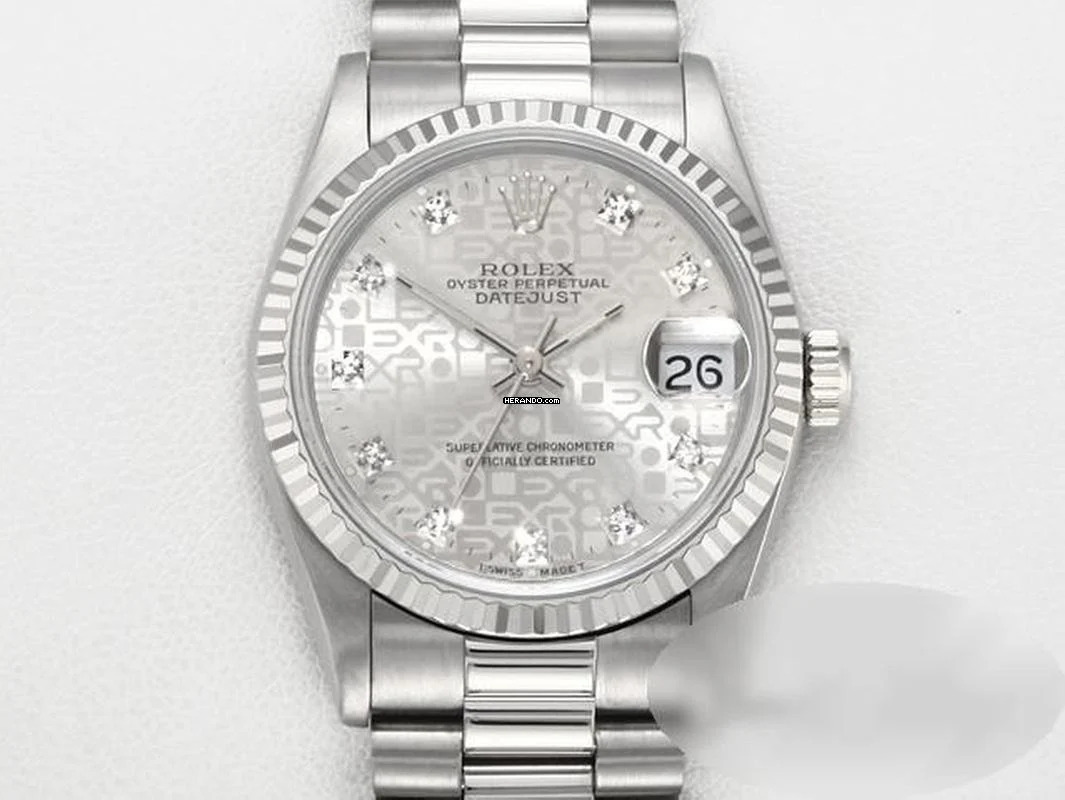 Rolex Datejust 31 Medium Datejust 31mm Weissgold 750 Diamanten Automatik 18kt White Gold Damen Herren President-band Chronometer Oyster