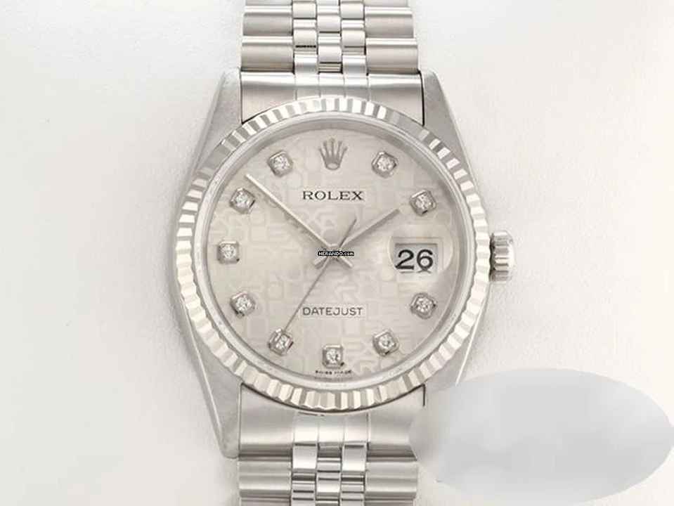  Rolex Datejust 36 36mm 16234 2001 Stahl Weissgold 750 Diamanten Gold Damen Stainless Steel 18kt White Gold Jubilé-band Chronometer Oyster 