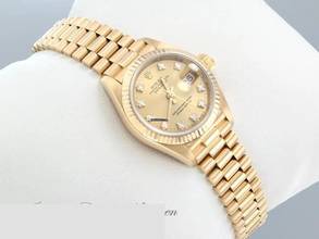 Thumbnail von Rolex Lady-Datejust Gelbgold 750 Diamanten Automatik 18kt Yellow Gold Damen President-band Chronometer Oyster