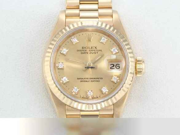  Rolex Lady-Datejust Gelbgold 750 Diamanten Automatik 18kt Yellow Gold Damen President-band Chronometer Oyster 
