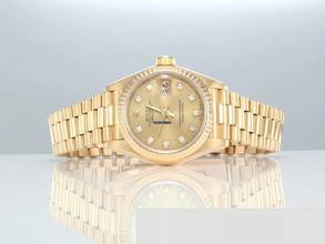 Thumbnail von Rolex Lady-Datejust Gelbgold 750 Diamanten Automatik 18kt Yellow Gold Damen President-band Chronometer Oyster