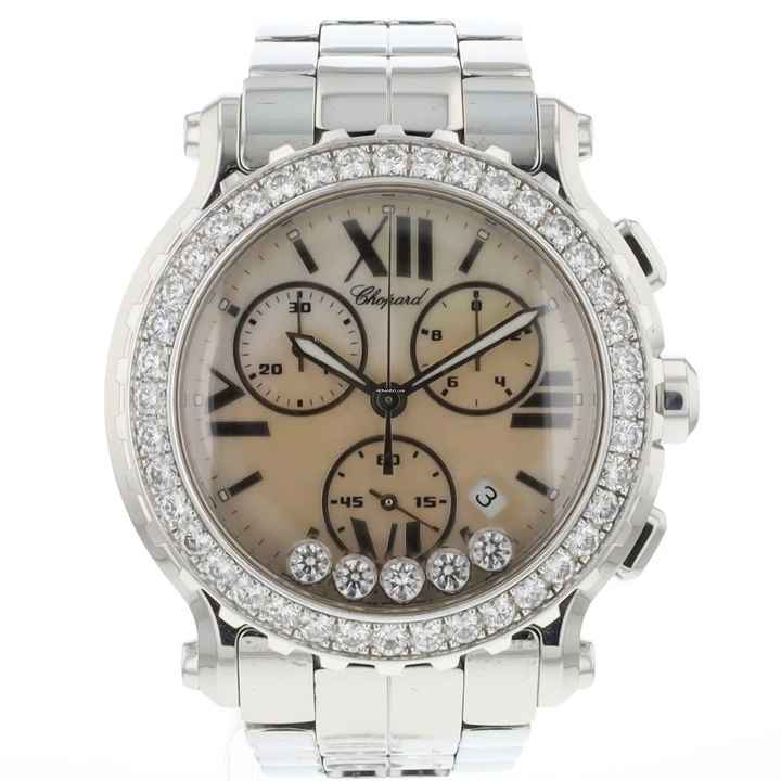  Chopard Happy Sport Chrono Steel Diamonds MOP Dial 