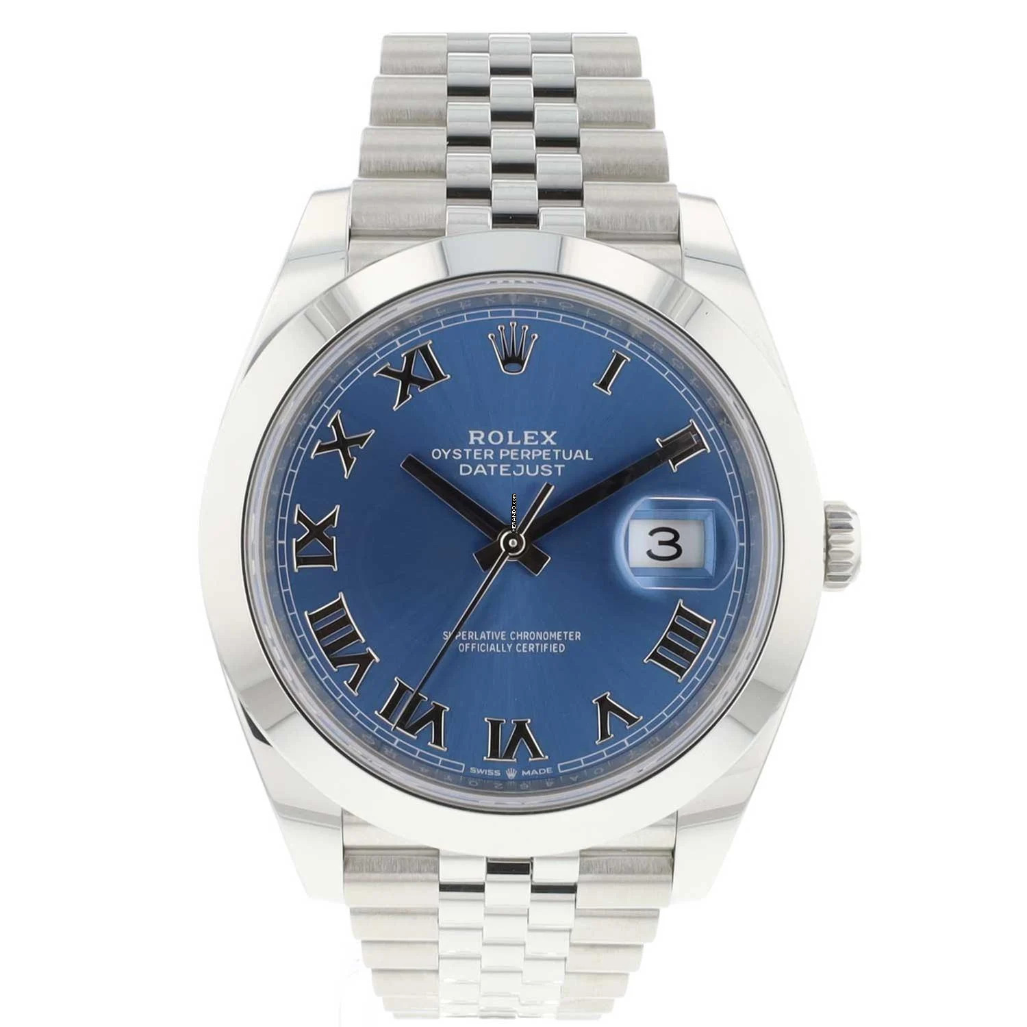 Rolex Datejust 41 Steel Jubilee Azzurro Blue Roman Dial 99,9% NEW