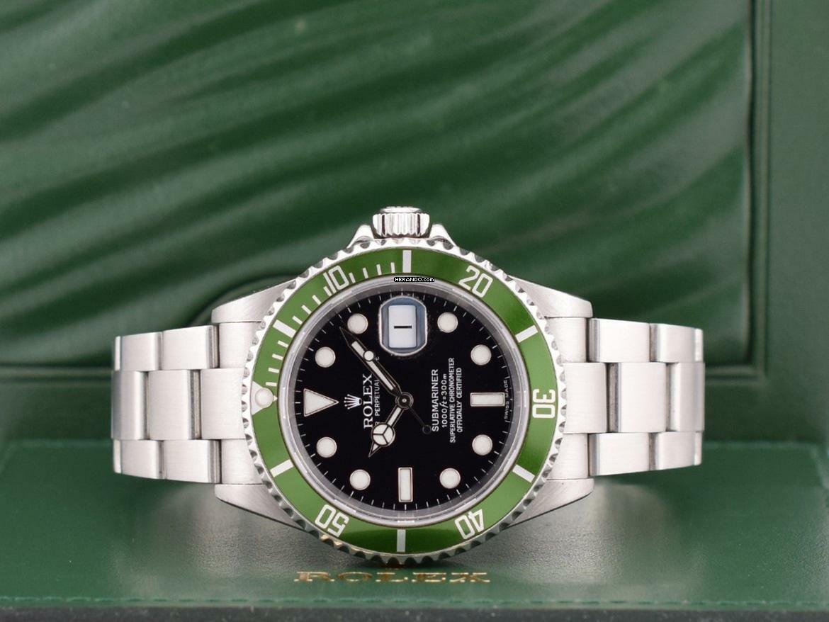 Rolex Submariner Date 16610lv Kermit Full Set 2005 Ita