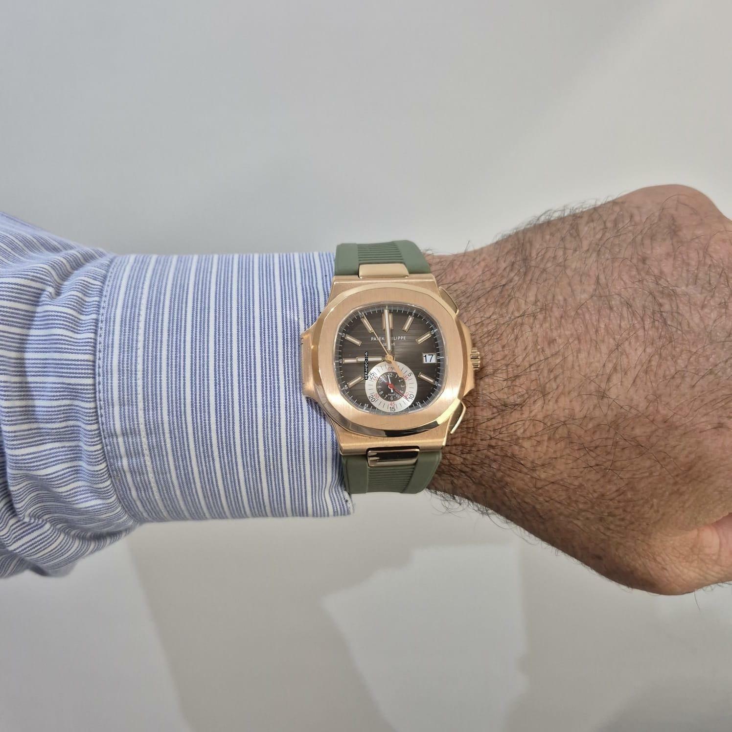 Thumbnail von Patek Philippe Nautilus Flyback Chronograph Ouro Rosé 40.5mm Automático Completo